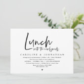 Mittagessen mit den Neugeborenen, glücklich immer  Einladung (Stehend Vorderseite)