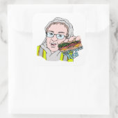 Mittagessen mit Rob! Quadratischer Aufkleber (Tasche)