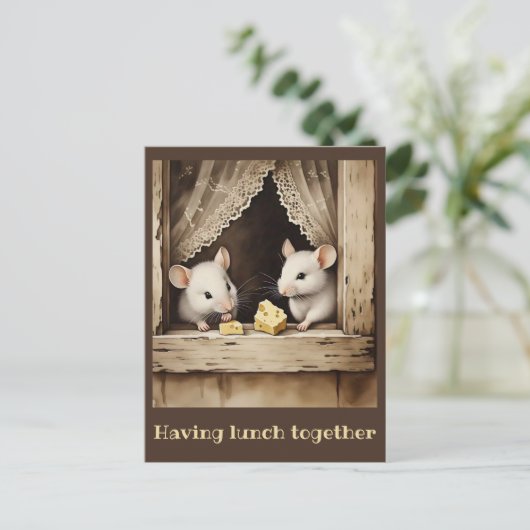 " MITTAGESSEN " POSTKARTE (Stehend Vorderseite)