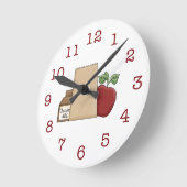 Mittagessen-Tasche/Apple/Kakao Runde Wanduhr (Winkel)