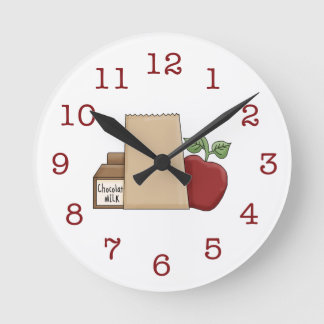 Mittagessen-Tasche/Apple/Kakao Runde Wanduhr