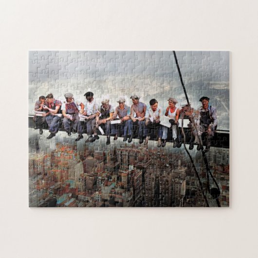 Mittagessen über einem Wolkenkratzer C1932 Farbred Puzzle (Horizontal)