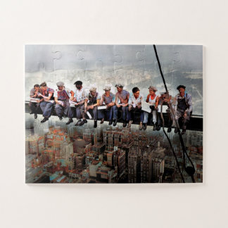 Mittagessen über einem Wolkenkratzer C1932 Farbred Puzzle