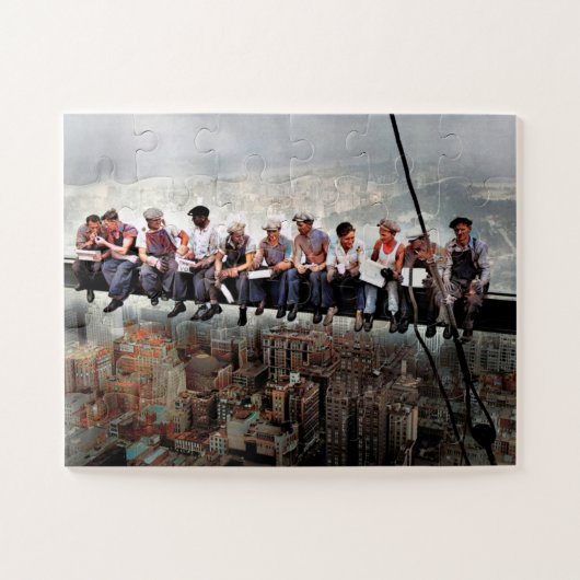 Mittagessen über einem Wolkenkratzer C1932 Farbred Puzzle (Horizontal)