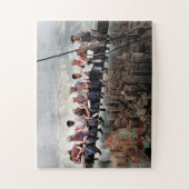 Mittagessen über einem Wolkenkratzer C1932 Farbred Puzzle (Vertikal)