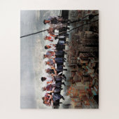 Mittagessen über einem Wolkenkratzer C1932 Farbred Puzzle (Vertikal)