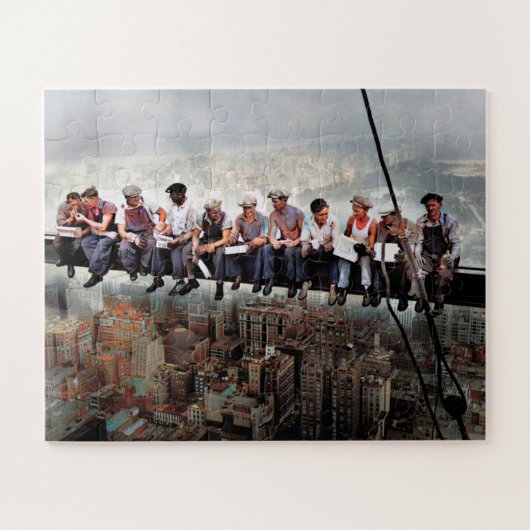 Mittagessen über einem Wolkenkratzer C1932 Farbred Puzzle (Horizontal)