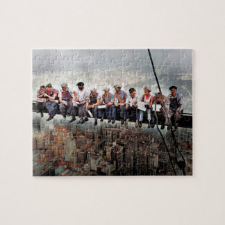 Mittagessen über einem Wolkenkratzer C1932 Farbred Puzzle