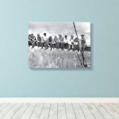 Mittagessen über einem Wolkenkratzer Leinwanddruck (Insitu (Holzboden))