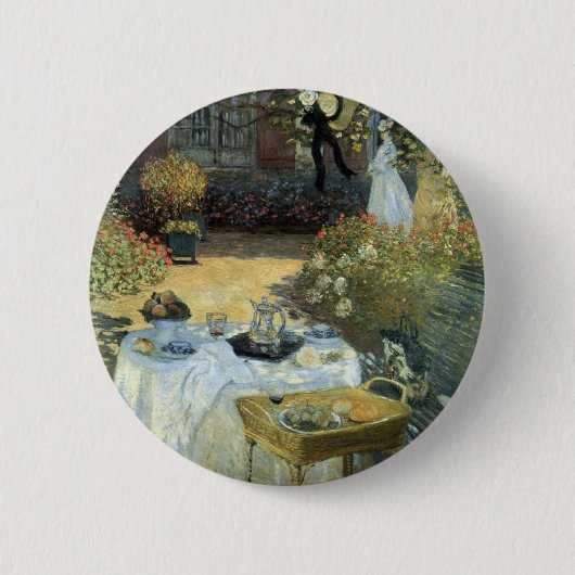 Mittagessen von Claude Monet, Vintage Impressionis Button (Vorderseite)