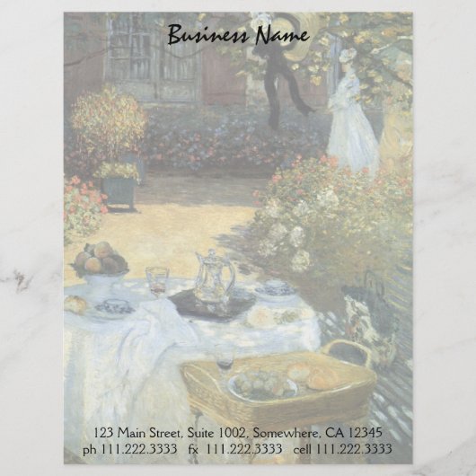 Mittagessen von Claude Monet, Vintager Impressioni Briefbogen (Vorderseite)