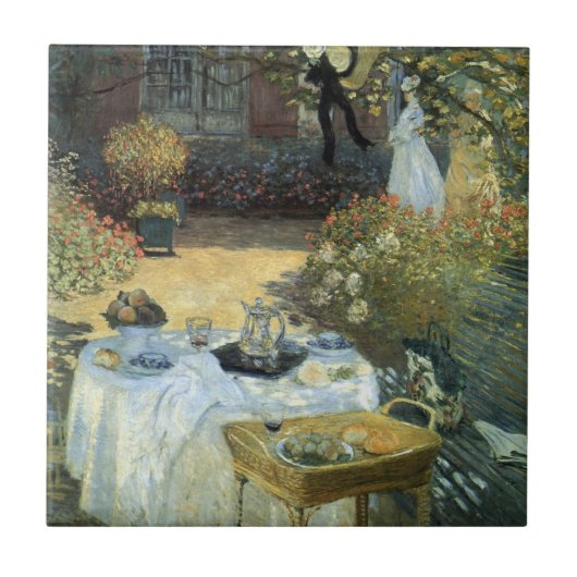 Mittagessen von Claude Monet, Vintager Impressioni Fliese (Vorderseite)