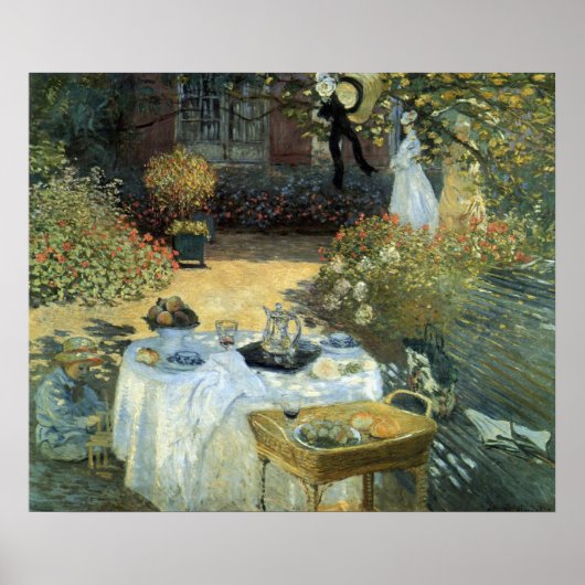 Mittagessen von Claude Monet, Vintager Impressioni Poster (Vorne)