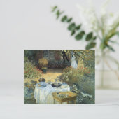 Mittagessen von Claude Monet, Vintager Impressioni Postkarte (Stehend Vorderseite)