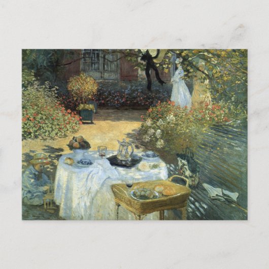 Mittagessen von Claude Monet, Vintager Impressioni Postkarte (Vorderseite)