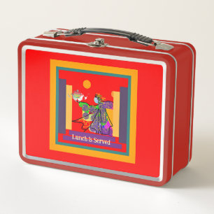 Mittagessen wird serviert Metall-Lunchbox Metall Brotdose