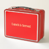 Mittagessen wird serviert Metall-Lunchbox Metall Brotdose (Rückseite)