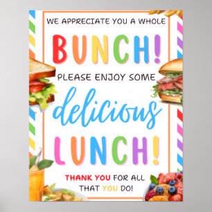 Mittagessen Würdigungsschild, Dankeschön an den Mi Poster