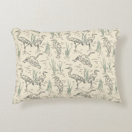 Mittags Egrets - Entlang des Flusses - Vögel Muste Dekokissen