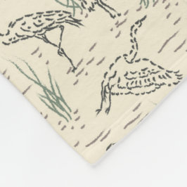 Mittags Egrets - Entlang des Flusses - Vögel Muste Fleecedecke