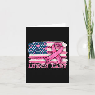 Mittags Lady American Flag rosa Ribbon Brustkrebs Karte
