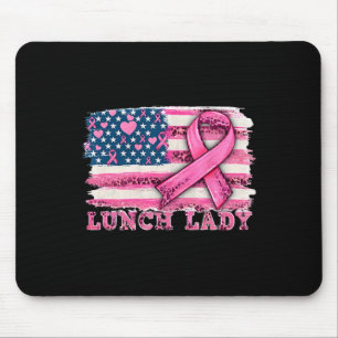 Mittags Lady American Flag rosa Ribbon Brustkrebs Mousepad