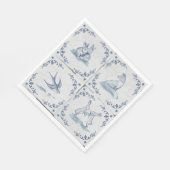 Mittags-Servietten Delft-Fliese Waldtiere Serviette (Ecke)