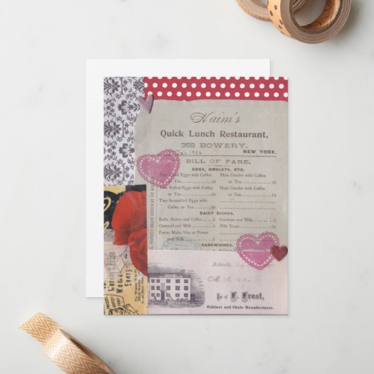 Mittagsdatum Valentinstag Karte (Vorderseite/Rückseite Beispiel)