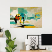 Mittagsfrische – Abstrakte Figuren Poster (Heimbüro)