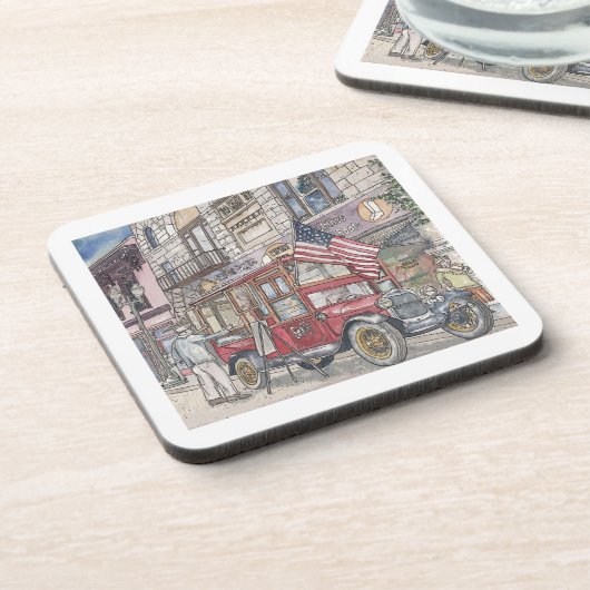 Mittagspause Getränkeuntersetzer (Linke Seite)