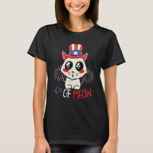 Mitte 4. Juli Niedliche Katze Amerikanisch Patriot T-Shirt
