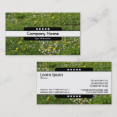 Mitte 5 Bereiche - Blume auf der Wiese Visitenkarte (Vorne/Hinten)