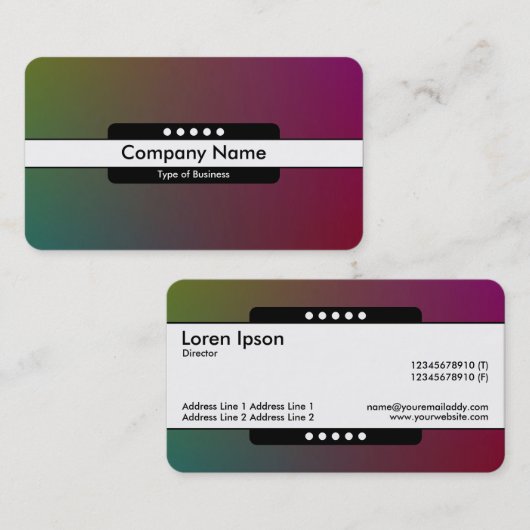 Mitte Band 5 Punkte - grau Y,M,B,R, dunkel Visitenkarte (Vorne/Hinten)