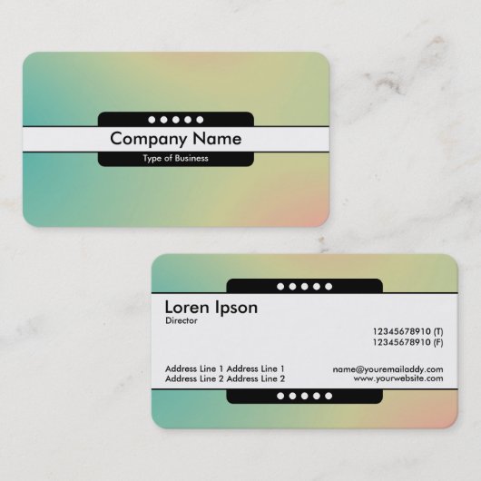 Mitte Band 5 Spots - Gradient Y,M,B,R, dunkles Bus Visitenkarte (Vorne/Hinten)