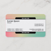 Mitte Band 5 Spots - Gradient Y,M,B,R, dunkles Bus Visitenkarte (Rückseite)