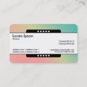 Mitte Band 5 Spots - Gradient Y,M,B,R, dunkles Bus Visitenkarte (Rückseite)