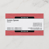 Mitte Band 5 Spots - rote Papiertextur Visitenkarte (Rückseite)