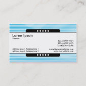 Mitte Band 5 Spots - Wellpappe Blau Visitenkarte (Rückseite)