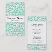 Mitte Band - 8 Petals - Weiß auf hellgrün Visitenkarte (Vorne/Hinten)