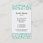 Mitte Band - 8 Petals - Weiß auf hellgrün Visitenkarte (Rückseite)