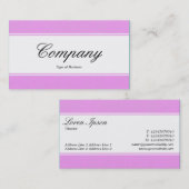 Mitte Band (eingeknöpft) - Script - Lilac Painted  Visitenkarte (Vorne/Hinten)