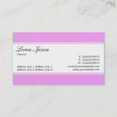 Mitte Band (eingeknöpft) - Script - Lilac Painted  Visitenkarte (Rückseite)