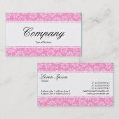 Mitte Band (eingeknöpft) - Script - Pink Floral Visitenkarte (Vorne/Hinten)