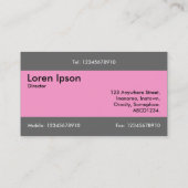 Mitte Band v2 - Grau und Rosa Visitenkarte (Rückseite)