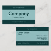 Mitte Band v2 - Light Blue Green mit Dunkelgrün Visitenkarte (Vorne/Hinten)