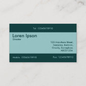 Mitte Band v2 - Light Blue Green mit Dunkelgrün Visitenkarte (Rückseite)