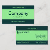 Mitte Band v2 - Minzgrün mit dunkelgrün Visitenkarte (Vorne/Hinten)