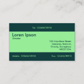 Mitte Band v2 - Minzgrün mit dunkelgrün Visitenkarte (Rückseite)