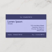 Mitte Band v2 - Pulver blau mit Blau 333366 Visitenkarte (Rückseite)