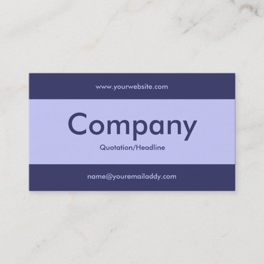 Mitte Band v2 - Pulver blau mit Blau 333366 Visitenkarte (Vorderseite)